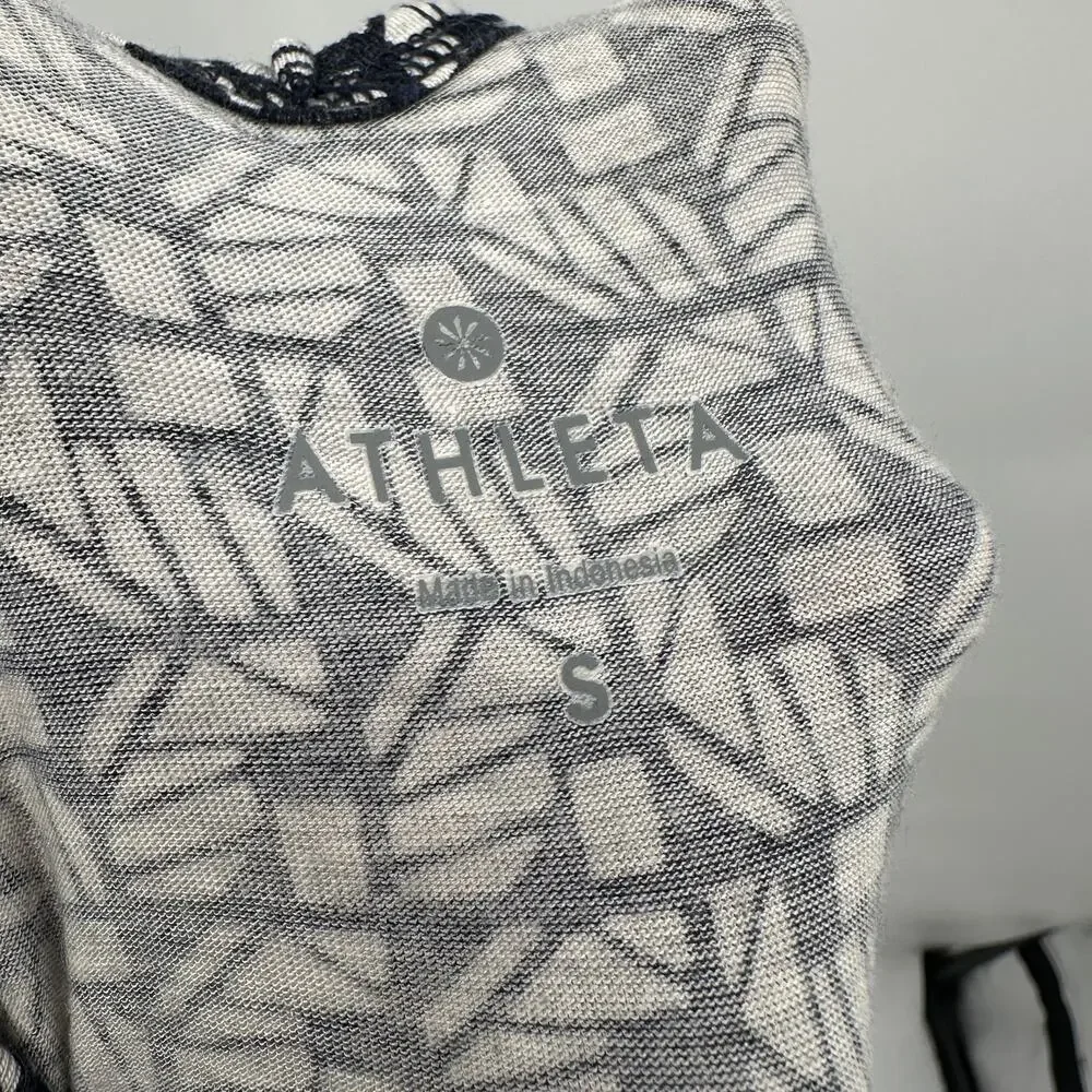 ATHLETA Encinitas Lively Stretch Jersey Silk Blend Print Dress // S - Picture 11 of 13